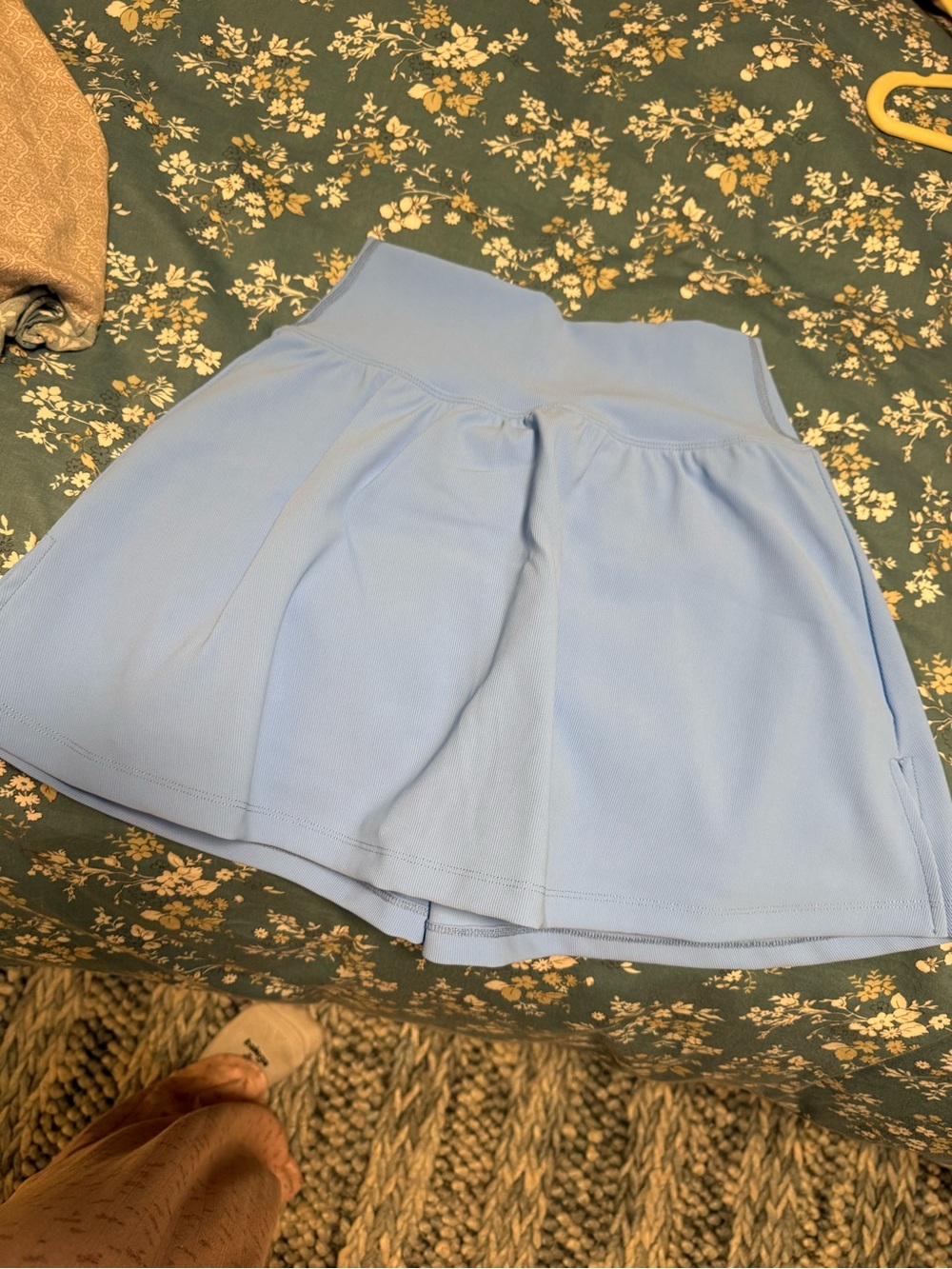 Light Blue Women’s Circle Skirt with High Waistband
